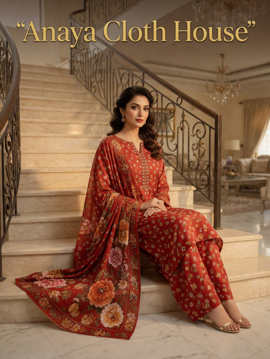 Dorea Lawn 3PC Printed Suit Long Dupatta