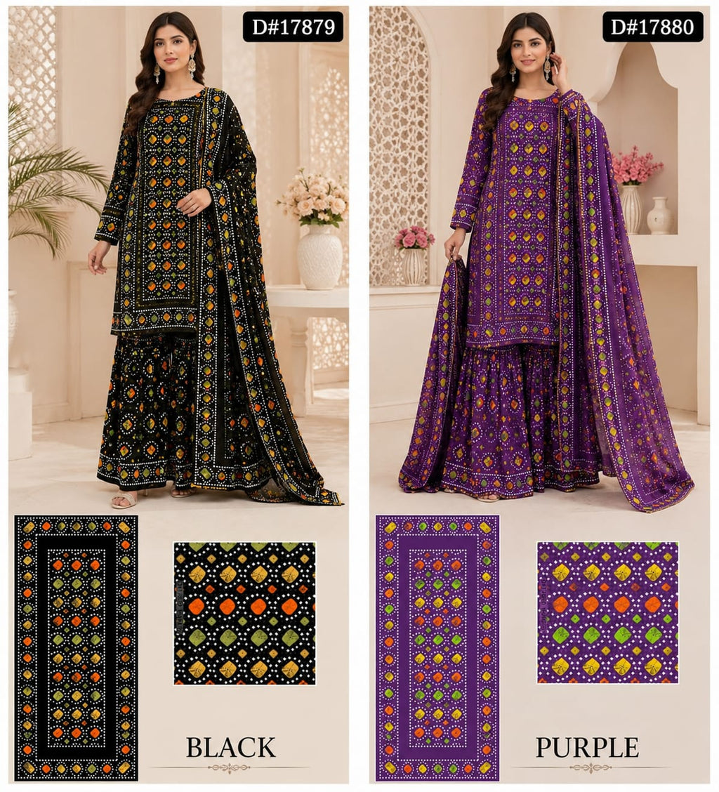 Chunri Collection – 3 Piece Printed Suit